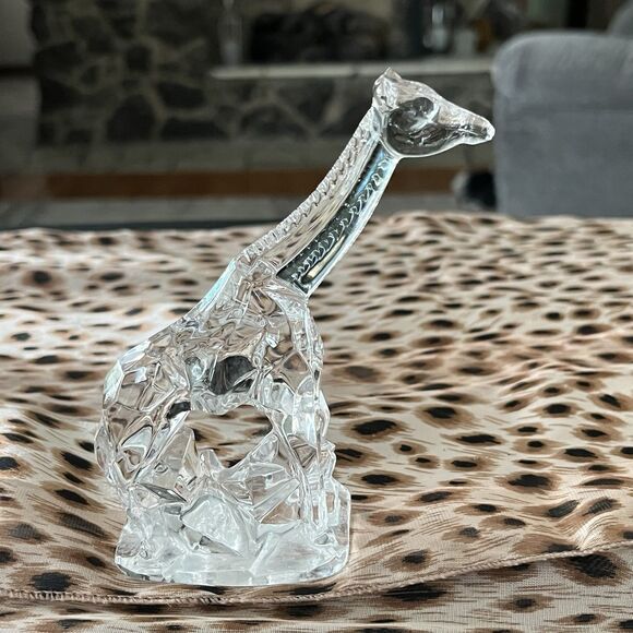 Kristalcolor Giraffe Figurine Made in Italy Fine Clear Lead Crystal  4 1/2" - Picture 3 of 8